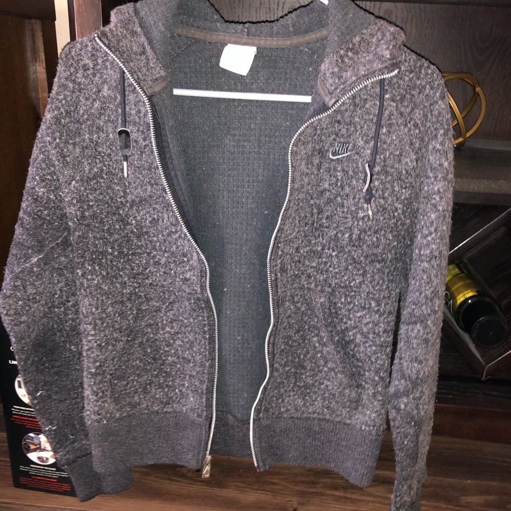 Nike grey zip up hoodie